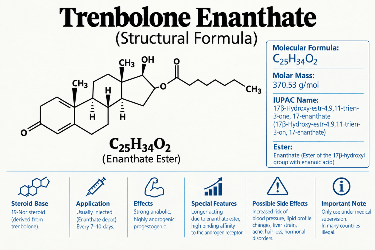 Trenbolone Enantato – Informazioni su effetti, caratteristiche e rischi